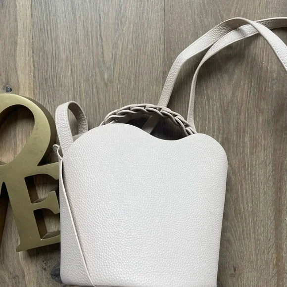 Anthropologie Light Pink/Rose Bucket Bag with Braided Handle - Picture 3 of 12